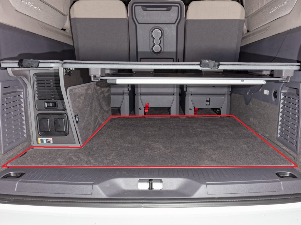 Alfombra de velours maletero trasero VW T7 California Beach Tour Raven