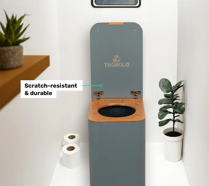 TROBOLO SilvaBlœm Gray Separating Toilet in a VW Camper