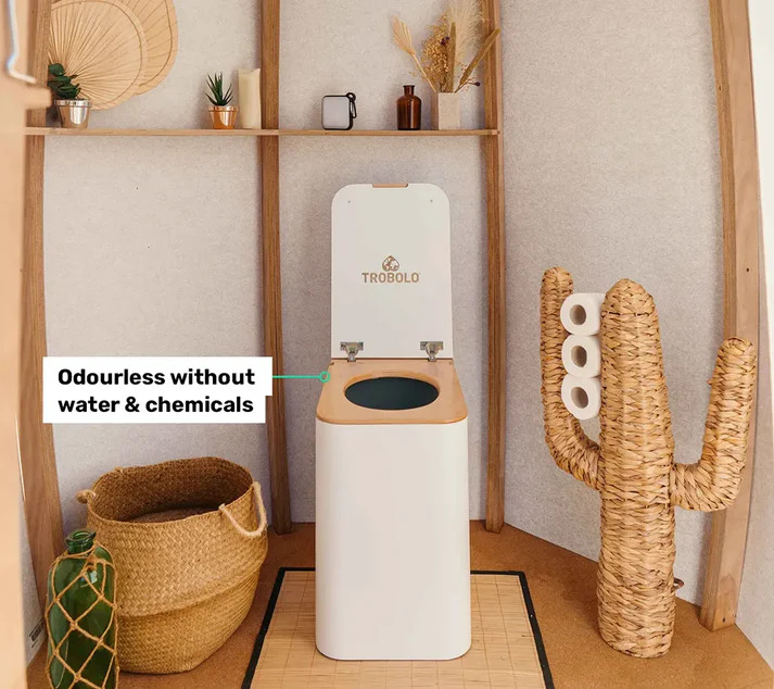 TROBOLO SilvaBlœm White Separating Toilet in a VW Camper