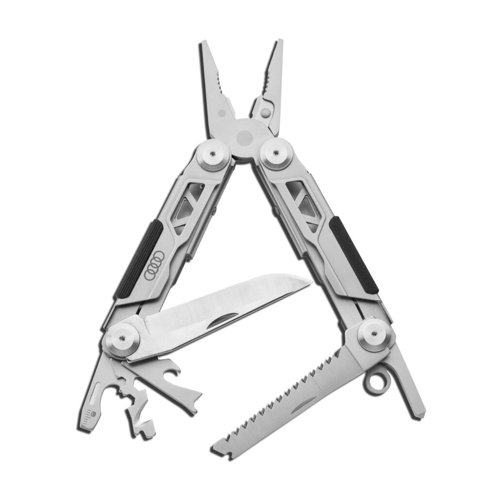 Audi Multitool, Silver, Stainless Steel, Compact, for On-the-Go Use