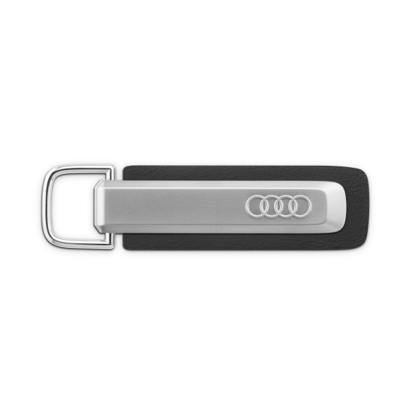 Audi Keychain Rings, Silver and Black Metal Design