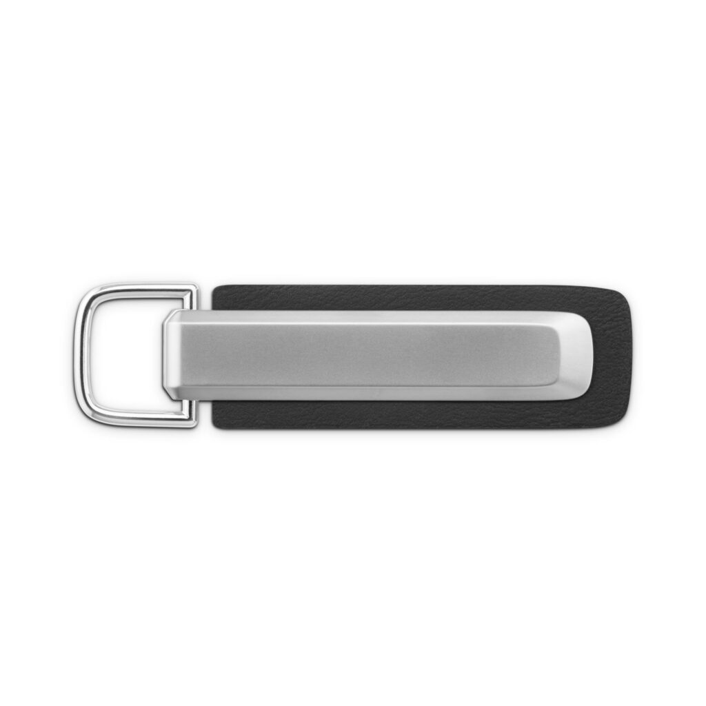 Audi Keychain Rings, Silver and Black Metal Design