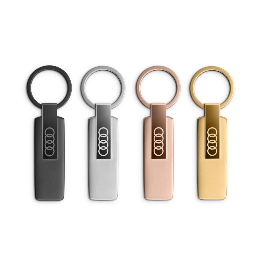 Audi Key Fob, Stainless Steel, Black, High-Quality Design